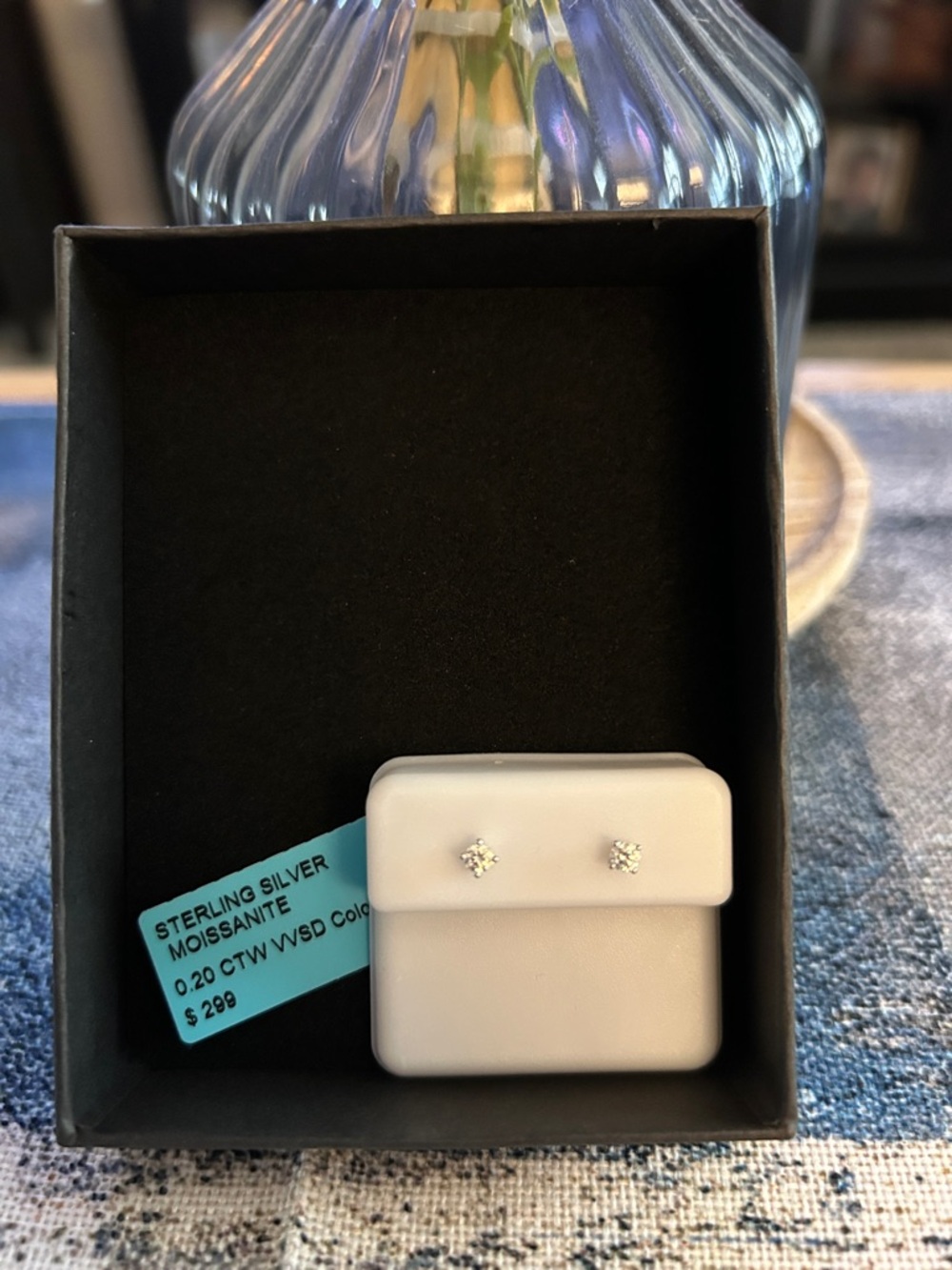 Sterling Silver Moissanite Stud Earrings, 0.20 CTW